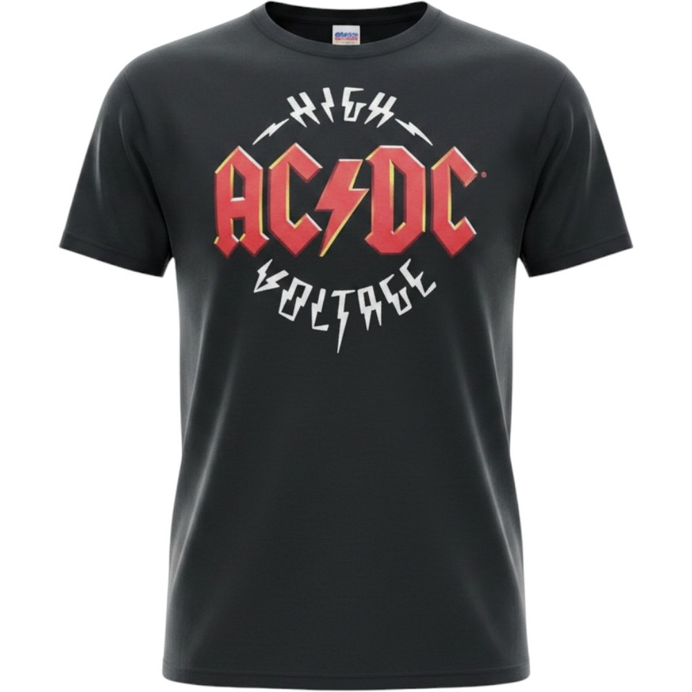 AC/DC High Voltage Graphic T-Shirt Mens 3XL Black Rock Band Short Sleeve Tee